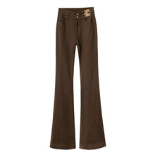 Laden Sie das Bild in den Galerie-Viewer, Dicke Flared-Jeans aus Fleece für Damen