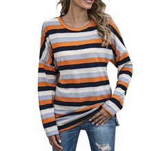Laden Sie das Bild in den Galerie-Viewer, Gestreiftes Sweatshirt mit Rundhalsausschnitt