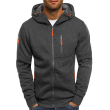 Laden Sie das Bild in den Galerie-Viewer, Kapuzen-Fleece-Sweatshirt mit durchgehendem Reißverschluss für Herren