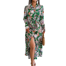 Laden Sie das Bild in den Galerie-Viewer, Vintage geblümtes Hemdkleid mit Revers
