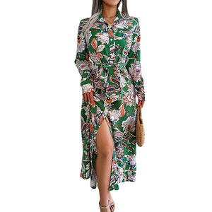 Vintage geblümtes Hemdkleid mit Revers