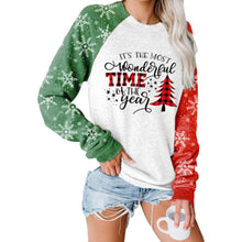 Laden Sie das Bild in den Galerie-Viewer, Langarm-Sweatshirt mit Weihnachtsdruck für Damen