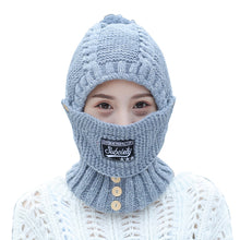 Laden Sie das Bild in den Galerie-Viewer, 2 in 1 Maske Schal Strickmütze