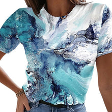 Laden Sie das Bild in den Galerie-Viewer, Einfaches Sommer-T-Shirt mit Aufdruck