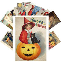 Laden Sie das Bild in den Galerie-Viewer, Retro Halloween Postkarten (24 Stück)