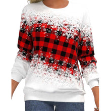 Laden Sie das Bild in den Galerie-Viewer, Loses Sweatshirt mit weihnachtlichem Rundhalsausschnitt für Damen