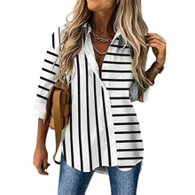 Laden Sie das Bild in den Galerie-Viewer, Lässige Einfache Gestreifte Bluse