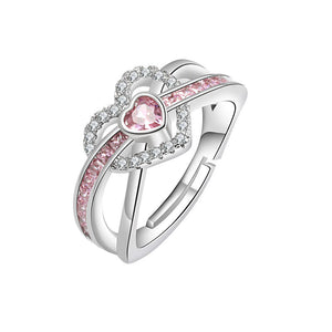 Rosa Herz Ring umgeben