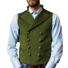 Laden Sie das Bild in den Galerie-Viewer, Einfarbige zweireihige Weste