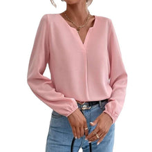 Laden Sie das Bild in den Galerie-Viewer, Einfarbiges Langärmliges Chiffonhemd