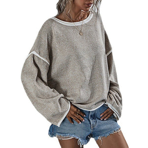 Lockerer Strickpullover mit Rundhalsausschnitt