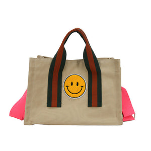 Smiley-Segeltuchtasche