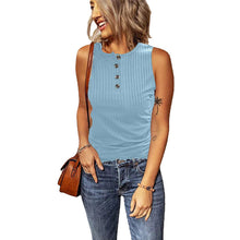 Laden Sie das Bild in den Galerie-Viewer, Schlankes Tanktop mit Rundhalsausschnitt für Damen