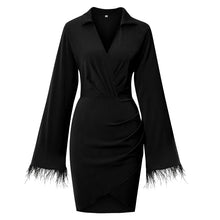Laden Sie das Bild in den Galerie-Viewer, Modisches Kleid mit Fransenärmeln für Damen