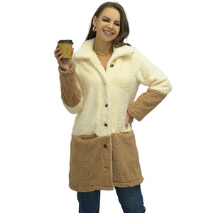 Doppelseitige Fleece-Oversized-Slip-Pocket-Jacke