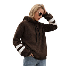 Laden Sie das Bild in den Galerie-Viewer, Lockerer Langärmliger Plüsch-Kapuzenpullover