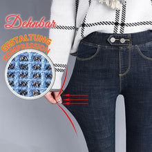 Laden Sie das Bild in den Galerie-Viewer, Doppelte Fleece-Thermo Jeans Hose