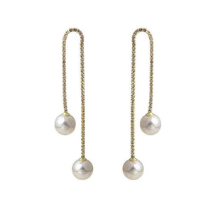 Elegante Diamant-Quastenperlenohrringe