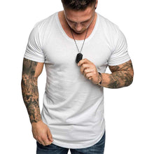 Laden Sie das Bild in den Galerie-Viewer, Einfarbiges Lässiges Kurzärmeliges T-Shirt für Herren