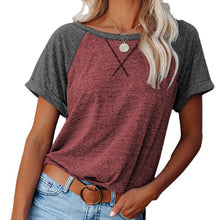 Laden Sie das Bild in den Galerie-Viewer, Lässiges lockeres kurzärmliges T-Shirt für Damen