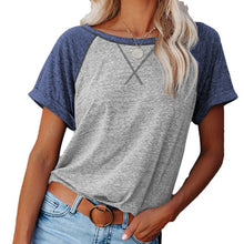 Laden Sie das Bild in den Galerie-Viewer, Lässiges lockeres kurzärmliges T-Shirt für Damen