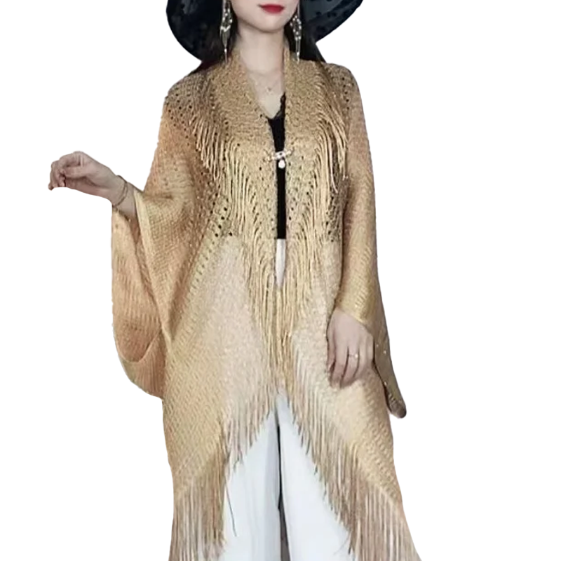 Schal mit Quasten für Sonnenschutz