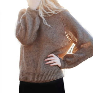Einfarbiger Pullover aus Mohair