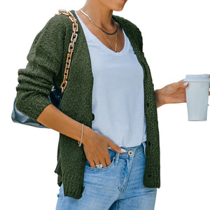 Strickjacke mit V-Ausschnitt