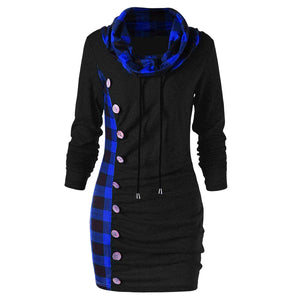 Hoodieförmiges Kariertes Kleid