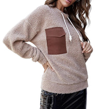 Laden Sie das Bild in den Galerie-Viewer, Plüsch-Sweatshirt mit Rundhalsausschnitt und Taschen