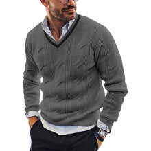 Laden Sie das Bild in den Galerie-Viewer, Schmaler Strickpullover mit V-Ausschnitt