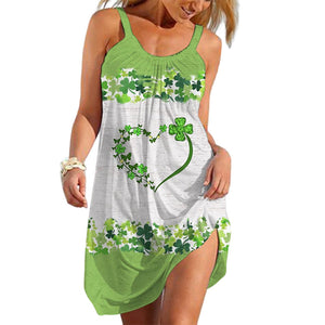 Kleid mit Vierblättrige Blatt-Print