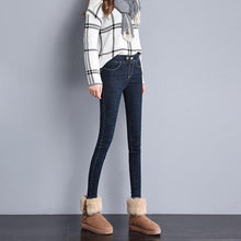 Laden Sie das Bild in den Galerie-Viewer, Doppelte Fleece-Thermo Jeans Hose