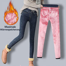 Laden Sie das Bild in den Galerie-Viewer, Doppelte Fleece-Thermo Jeans Hose
