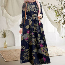 Laden Sie das Bild in den Galerie-Viewer, Neues Langes Kleid Mit Vintage-Print