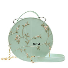Laden Sie das Bild in den Galerie-Viewer, Runde Handtaschen aus PU-Leder mit weicher Spitze