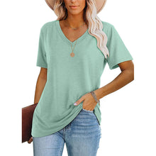 Laden Sie das Bild in den Galerie-Viewer, Modisches Lässiges T-Shirt Mit V-Ausschnitt Für Damen