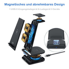 Laden Sie das Bild in den Galerie-Viewer, Faltbares kabelloses 3-in-1 Ladegerät