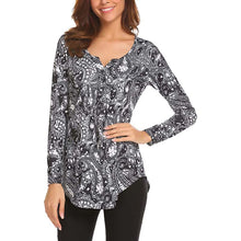 Laden Sie das Bild in den Galerie-Viewer, Bedrucktes Langärmliges T-Shirt für Damen