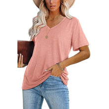 Laden Sie das Bild in den Galerie-Viewer, Modisches Lässiges T-Shirt Mit V-Ausschnitt Für Damen