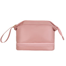 Laden Sie das Bild in den Galerie-Viewer, Tragbare Reisekosmetiktasche aus Leder