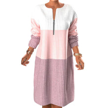 Laden Sie das Bild in den Galerie-Viewer, Farbblockkleid mit Reißverschluss