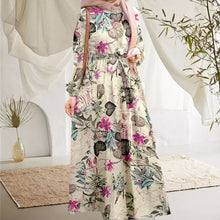 Laden Sie das Bild in den Galerie-Viewer, Neues Langes Kleid Mit Vintage-Print