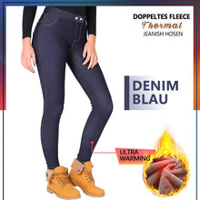 Laden Sie das Bild in den Galerie-Viewer, Doppelte Fleece-Thermo Jeans Hose