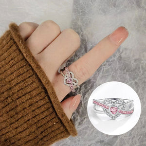 Rosa Herz Ring umgeben