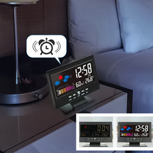 Laden Sie das Bild in den Galerie-Viewer, Digitaler LED-Wecker mit Temperatur- und Feuchtigkeitsüberwachung
