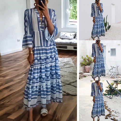 Geometrisches Boho-Kleid