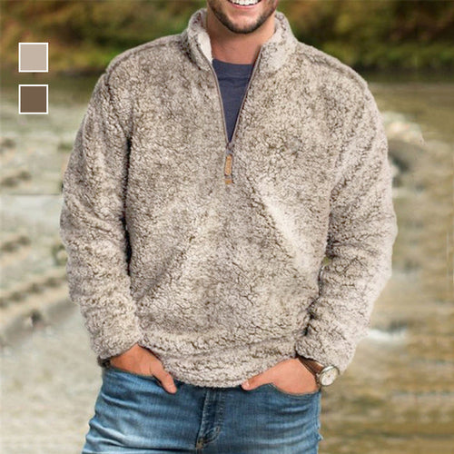 Lässiger Lockerer Verdickter Mantel mit Stehkragen für Herren