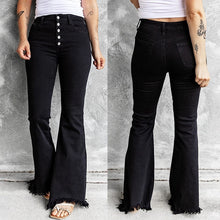 Laden Sie das Bild in den Galerie-Viewer, Dehnbare Jeans für Damen mit mehreren Knöpfen