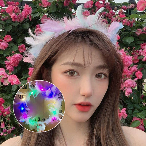 Weiche LED-Leuchtfederkrone für Mädchen